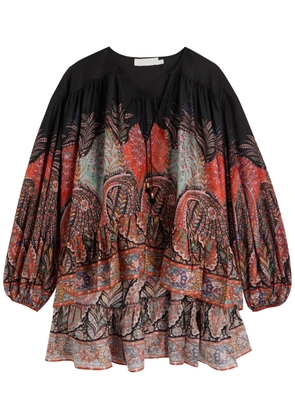 Zimmermann Rhiannon Ruffle Billow Silk Blouse - Black - 3 (UK 14 / L)
