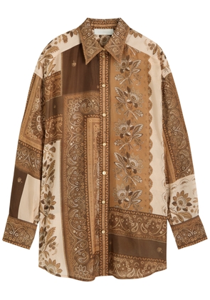 Zimmermann Lucky Menstyle Printed Silk Shirt - Multi Print - 1 (UK 10 / S)