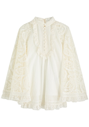 Zimmermann Ascension Lace Yoke Tunic Ramie Tunic - Cream - 2 (UK 12 / M)