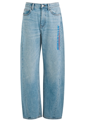 Alexanderwang.t Logo-print Barrel-leg Jeans - Indigo - 24 (W24 / UK6 / XS)