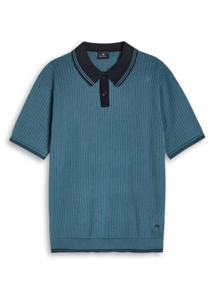 PS Paul Smith Pointelle-knit Polo Shirt - Blue - XL