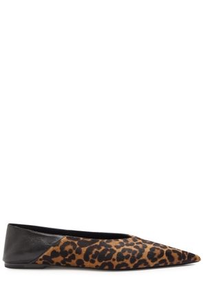 Saint Laurent Nour Leopard-print Calf-hair Flats - 36 (IT36 / UK3)