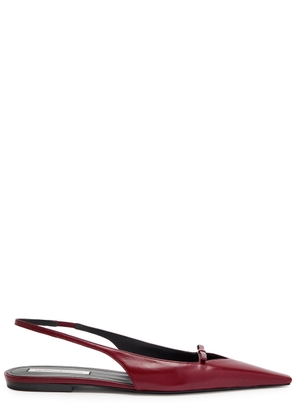 Victoria Beckham Leather Slingback Flats - Burgundy - 39 (IT39 / UK6)