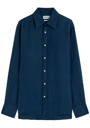Oliver Spencer Cinduit Classic Linen Shirt - Navy - 43 (C17 / XL)
