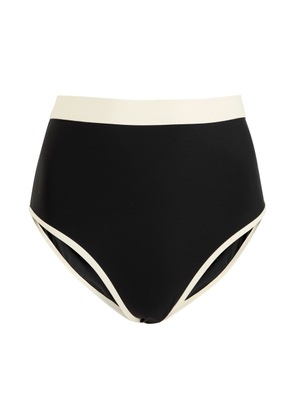 Away That Day Tahiti Designer Black Bikini Briefs, XS - Black And White - L (UK14 / L)