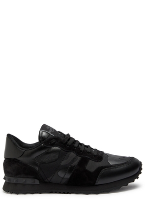 Valentino Garavani Rockrunner Camouflage Panelled Leather Sneakers - Black - 43 (IT43 / UK9)