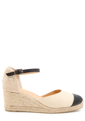 Castañer Coraline Leather Wedge Espadrilles - Black And White - 41 (IT41/ UK8)