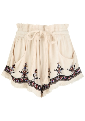 Isabel Marant étoile Kriss Embroidered Woven Shorts - Ecru - 40 (UK10 / S)