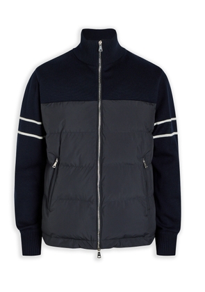 Aurélien Frost Quilted Wool-blend and Shell Jacket - Navy - L