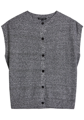Eileen Fisher Mélange Linen-blend top - Grey - L (UK 18-20 / XL)