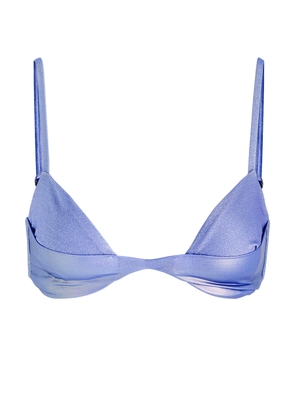 Baobab Raffaela Glittered Lamé Bikini top - Blue - M (UK12 / M)