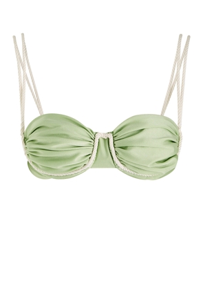 Baobab Lula Ruched Bikini top - Light Green - L (UK14 / L)