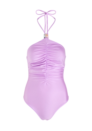 Baobab Anna Ruched Halterneck Swimsuit - Pink - L (UK14 / L)