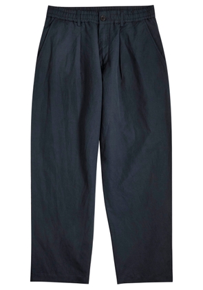 Universal Works Oxford Linen-blend Trousers - Navy - 36 (W36 / XL)