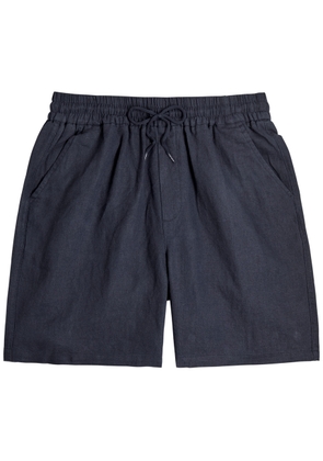 Les Deux Otto Linen-blend Shorts - Navy - S