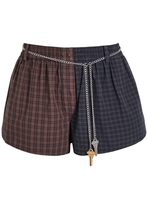 Alexander Wang Checked Cotton Shorts - Navy - 4 (UK8 / S)