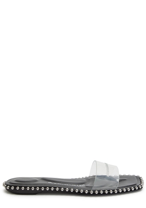 Alexander Wang Nia Ballchain Leather Sliders - Black - 36 (IT36/ UK3)