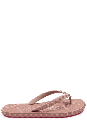Christian Louboutin Super Loubi Studded Rubber Flip Flops - Rose - 41 (IT41 / UK8)
