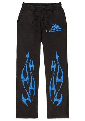 God Made Printed Straight-leg Cotton Sweatpants - Black - XL
