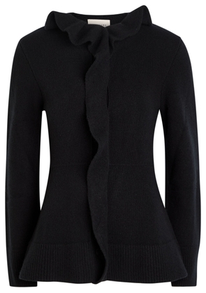 Liberowe Ruffled Wool Cardigan - Black - S (UK8-10 / S)