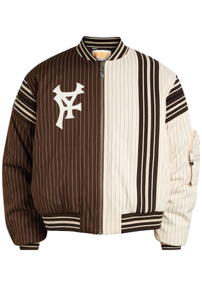 Pdf Channel Ryan Striped Woven Bomber Jacket - Off White - M