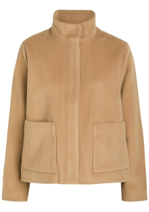 Eileen Fisher Chevron Wool Jacket - Beige - XS (UK 6-8 / XS)