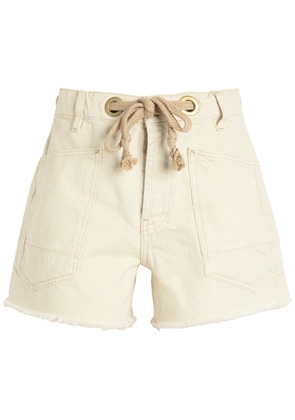 Free People Moxie Drawstring Denim Shorts - Cream - 26 (W26 / UK8 / S)