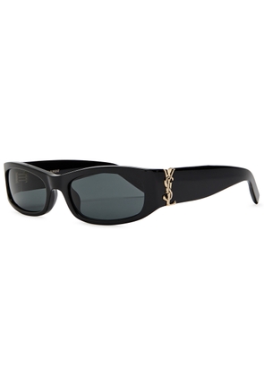 Saint Laurent Rectangle-frame Sunglasses - Black - One Size