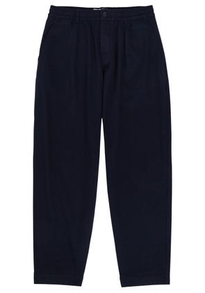 Universal Works Relaxed Tapered-leg Wool-blend Trousers - Navy - 32 (W32 / M)