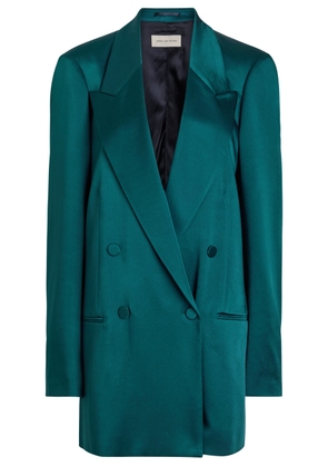 Dries Van Noten Blink Double-breasted Satin Blazer - Blue - S (UK8-10 / S)