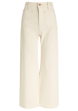 Veronica Beard Grant Crop Wide-leg Jeans - Ecru - W28 (W28 / UK10 / S)