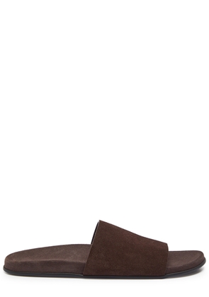 The Row Hugh Suede Sliders - Brown - 41 (IT41 / UK8)