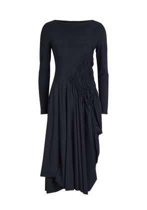 High Canticle Gathered Stretch-polyamide Midi Dress - Blue - 48 (UK16 / XL)