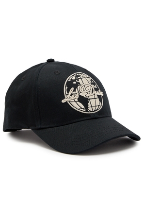 Les Deux Globe Embroidered Cotton cap - Black - One Size