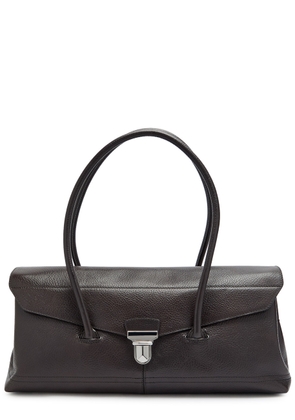 Lemaire Shoulder Gear Grained Leather Shoulder bag - Chocolate - One Size