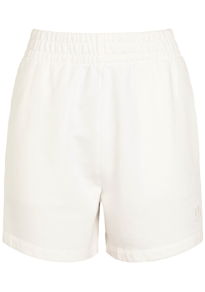Anine Bing Kam Logo Cotton Shorts - Off White - L (UK14 / L)