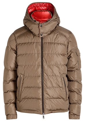 Moncler Jonage Houndstooth Quilted Shell Jacket - Light Brown - 4 (M)