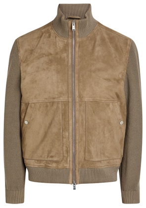 Boss Maparo Suede and Knit Jacket - Brown - 50 (UK40 / L)