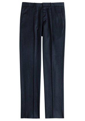 Lardini Wool and Cashmere-blend Trousers - Navy - 48 (W32 / M)
