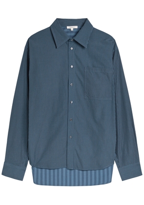 JW Anderson Patchwork Striped Cotton-poplin Shirt - Navy - XL