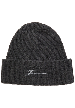 Jacquemus Le Bonnet Tourni Cashmere and Wool-blend Beanie - Dark Grey - One Size