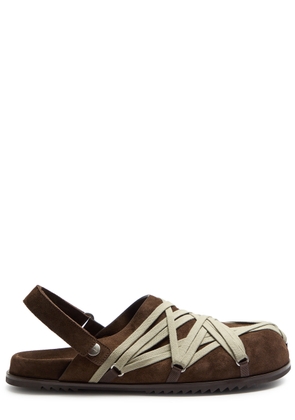 Rick Owens Mega Lace Suede Mules - Brown - 44 (IT44 / UK10)