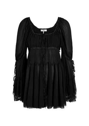 Chloe Lace-embellished Silk-chiffon Blouse - Black - 40 (UK12 / M)