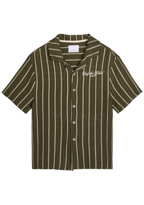 Only The Blind Greenwood Crochet Striped Cotton-blend Shirt - Green - M