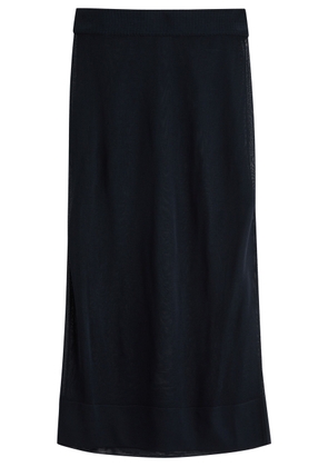 Saint Laurent Semi-sheer Knitted Midi Skirt - Navy - S (UK8-10 / S)