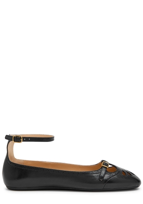 Chloe Misty Cut-out Leather Ballet Flats - Black - 37 (IT37 / UK4)