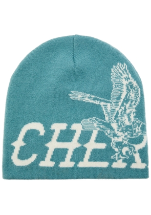 Cherry Los Angeles Flying Cherry Wool and Cashmere-blend Skull cap - Teal - One Size