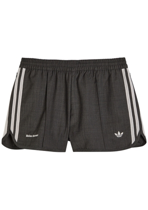 Adidas X Wales Bonner X Wales Bonner Logo-embroidered Wool-blend Shorts - Dark Grey - L (UK14 / L)
