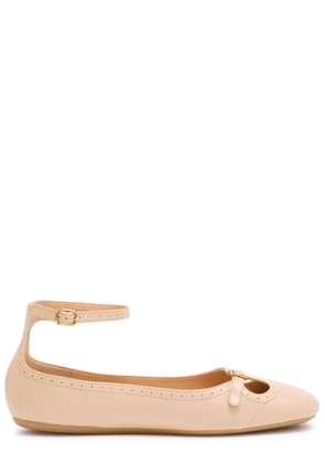 Chloe Misty Cut-out Leather Ballet Flats - Cream - 40 (IT40 / UK7)