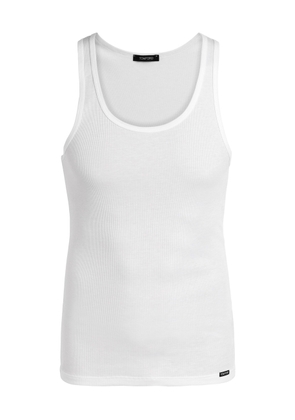 Tom Ford Ribbed Logo Jersey Tank - White - M